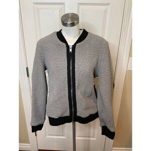 Marrakech Light Gray Fleece Bomber Jacket,  Size Large